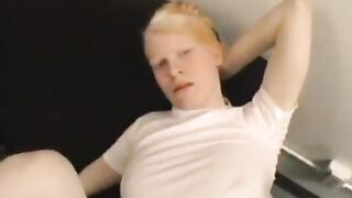 Teeny Blonde Plays With A Fat Dick