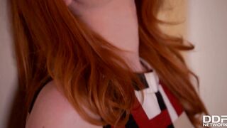 Raunchy Redhead Ella Hughes Fucks Her Super Hairy Pussy With Glass Dildo