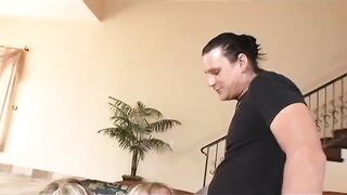 Older creep persuades two hot blondes to suck him dry