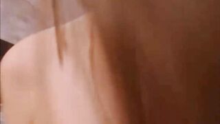 Cute teen pleasuring her shaved-pussy with big dildo