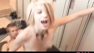 Blonde goth chic fucked