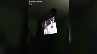 College brunette nerd on xbox