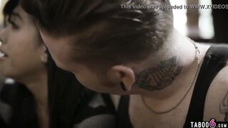 Big comforts his upset Asian teen girlfriend