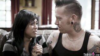 Big comforts his upset Asian teen girlfriend