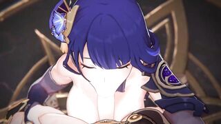 3D Compilation: Keqing Ganyu Threesome Raiden Shogun Blowjob Titjob Yae Miko Ningguang Uncensored