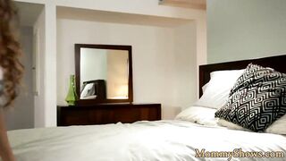 MILF and stepdaughter scissor passionately