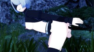 Nier Automata - Yorha 2B Gets Fucked In The Forrest