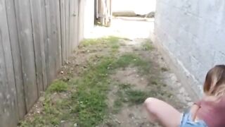 outside standing orgasm girl