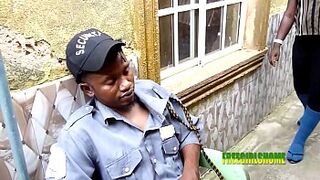 Security officer bang's His boss's Visitor (outdoor sex)
