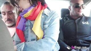 She's a feminist leftist... but get anally drilled just like any other girl while biting Spanish flag