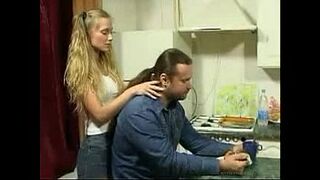seduce Old man in Kitchen