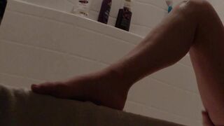 Teen Catherine Grey takes bubble bath
