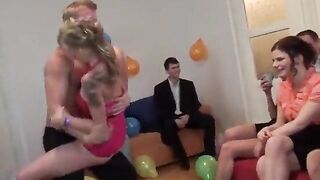 Students orgy with blowjobs and deep fucks