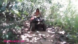 Thai teen heather goes atving in paradise and gets huge throatpie in quad