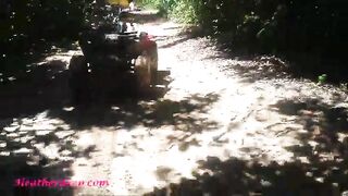 Thai teen heather goes atving in paradise and gets huge throatpie in quad