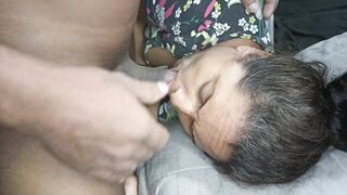 I put my cock in my stepmother's mouth and she likes to suck it