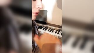 Blowjob on the piano - again interrupted by a hard cock.