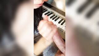 Blowjob on the piano - again interrupted by a hard cock.