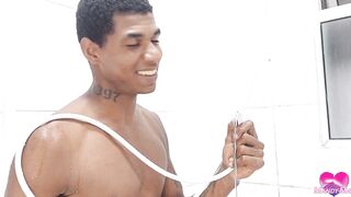 Cleaning my asshole with anal enema and fucked by BBC