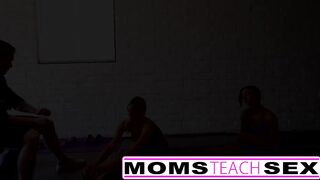 stepMom teaches her first time threesome
