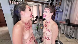 Two stupid whores doing stupid things | self humiliation and humiliating each other