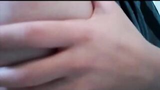 Layla bathroom striptease and masturbates on the couch