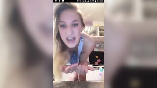 Sexy russian girl dancing and showing tits to her viewers