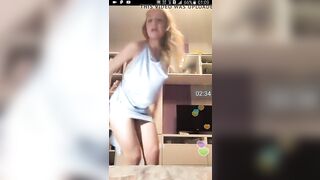 Sexy russian girl dancing and showing tits to her viewers