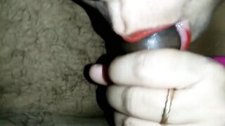 Neighbour real Indian sucking big cock.