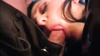 Latex clad dominatrix Simone Style takes horny stud's wearing leather face mask hard cock up her ass