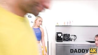 DADDY4K. Mature guy joins son’s GF in shower to give her so needed dicking