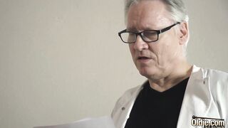 First time deepthroat blowjob for a grandpa from a young girl