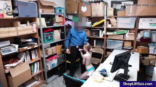 Very tight thief pounded by LP officer in the back office