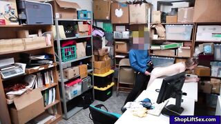 Very tight thief pounded by LP officer in the back office