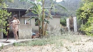 I caught my young neighbour naked in the garden but it started to rain