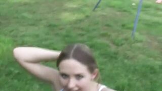 Dagfs - Little Pussy Plays In The Park And Flashes Her Body
