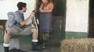 Chubby granny gets a huge load