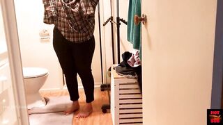 Curvy Housewife changing dress - striptease in bra and panty