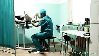 Gyno exam blonde woman