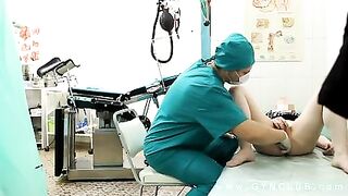 Gyno exam blonde woman