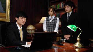 Slutty Japanese secretary enjoys a rough threesome in the of