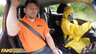Fake Driving Lexi Dona Takes Off her Hazmat Suit and Fucks Instructor