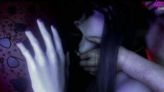Succubus has threesome sex with couple 3D animation