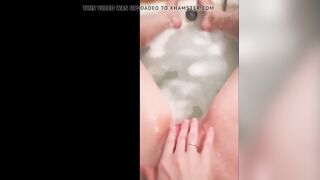 Horny girl in bath