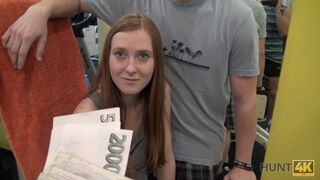 HUNT4K. Naive gym bunny has sex with rich male instead