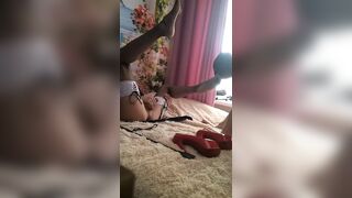 Nice blowjob, asslick & footlick for russian asian shemale