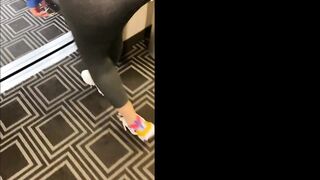 Public teasing leads to some staircase fun
