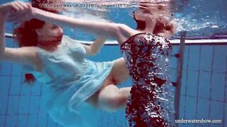 Dashka and Vesta underwater teens