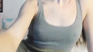 19yo brunette masturbates in bodysuit