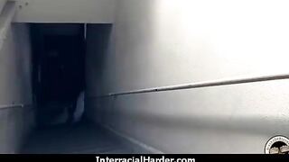 Hot Cougar cums hard on young black cock 12